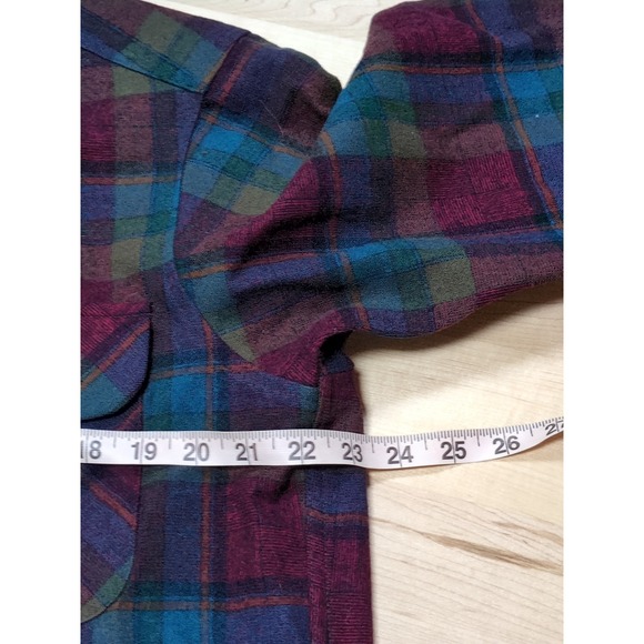 Pendleton Board Shirt Loop Collar 60s Wool Flannel Plaid Shirt Large Multicolor - Picture 4 of 10